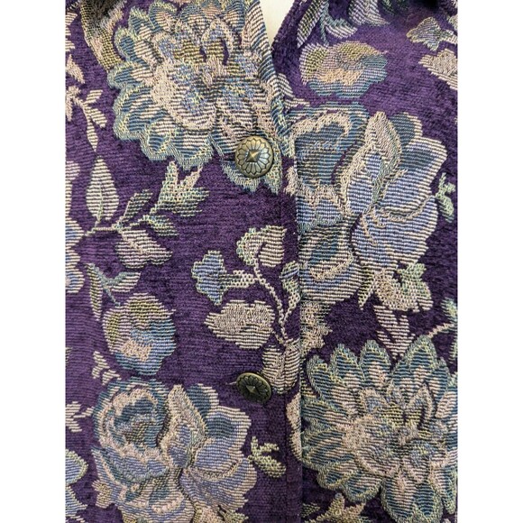 Susan Graver Purple Tapestry Embellished Detailed Stylish Jacket Blazer XL - Picture 4 of 8